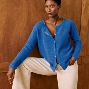 Sézane Gaspard Cardigan in Azure Blue